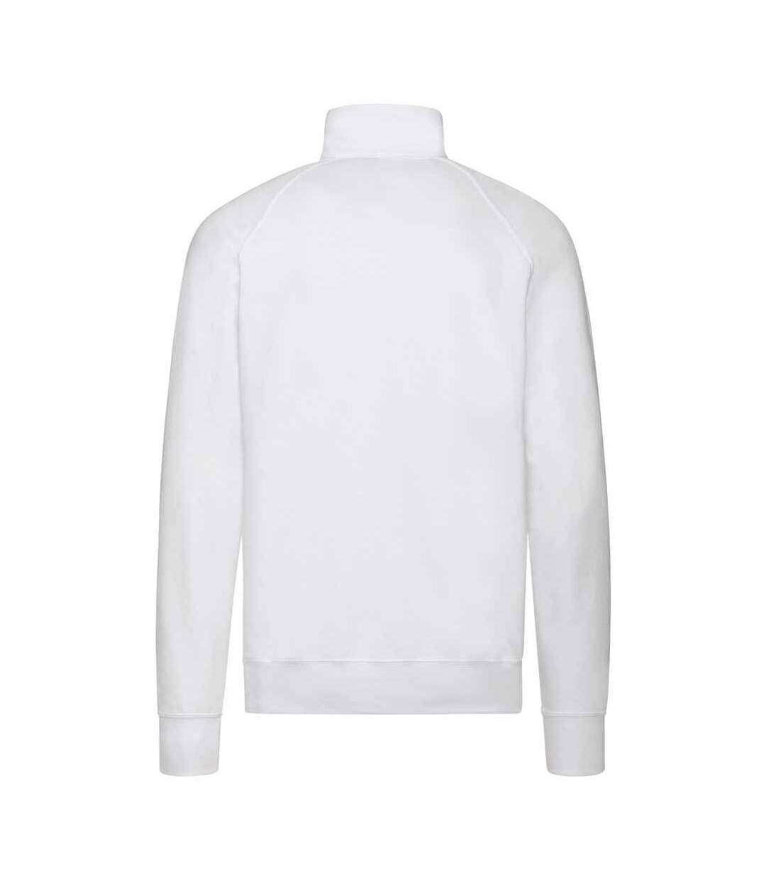 Fruit Of The Loom Mens Lightweight Zip Neck Sweatshirt (White)