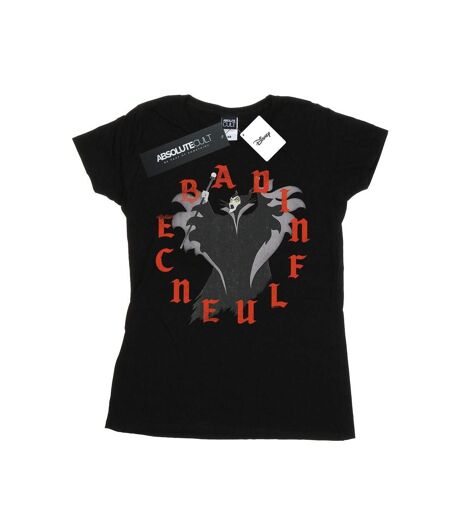 Disney T-shirt en coton Femme/Madame Maleficent Bad Influence (Noir) - UTBI44505