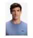 Mens Waffle Knit Pyjama Top Pastel Blue Boss-4