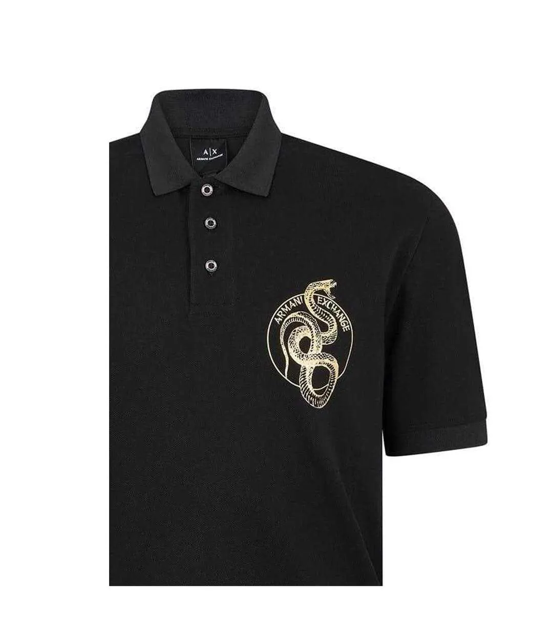 Mens Snake Polo Shirt Black Armani Exchange-3
