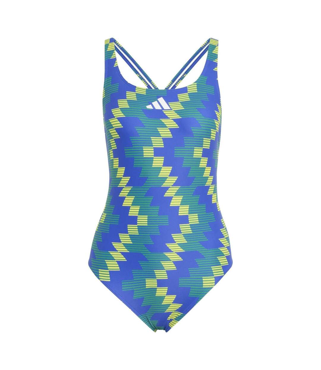 Womens/ladies All-over Print One Piece Swimsuit Lucid Blue Adidas-2