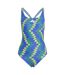 Womens/ladies All-over Print One Piece Swimsuit Lucid Blue Adidas-2