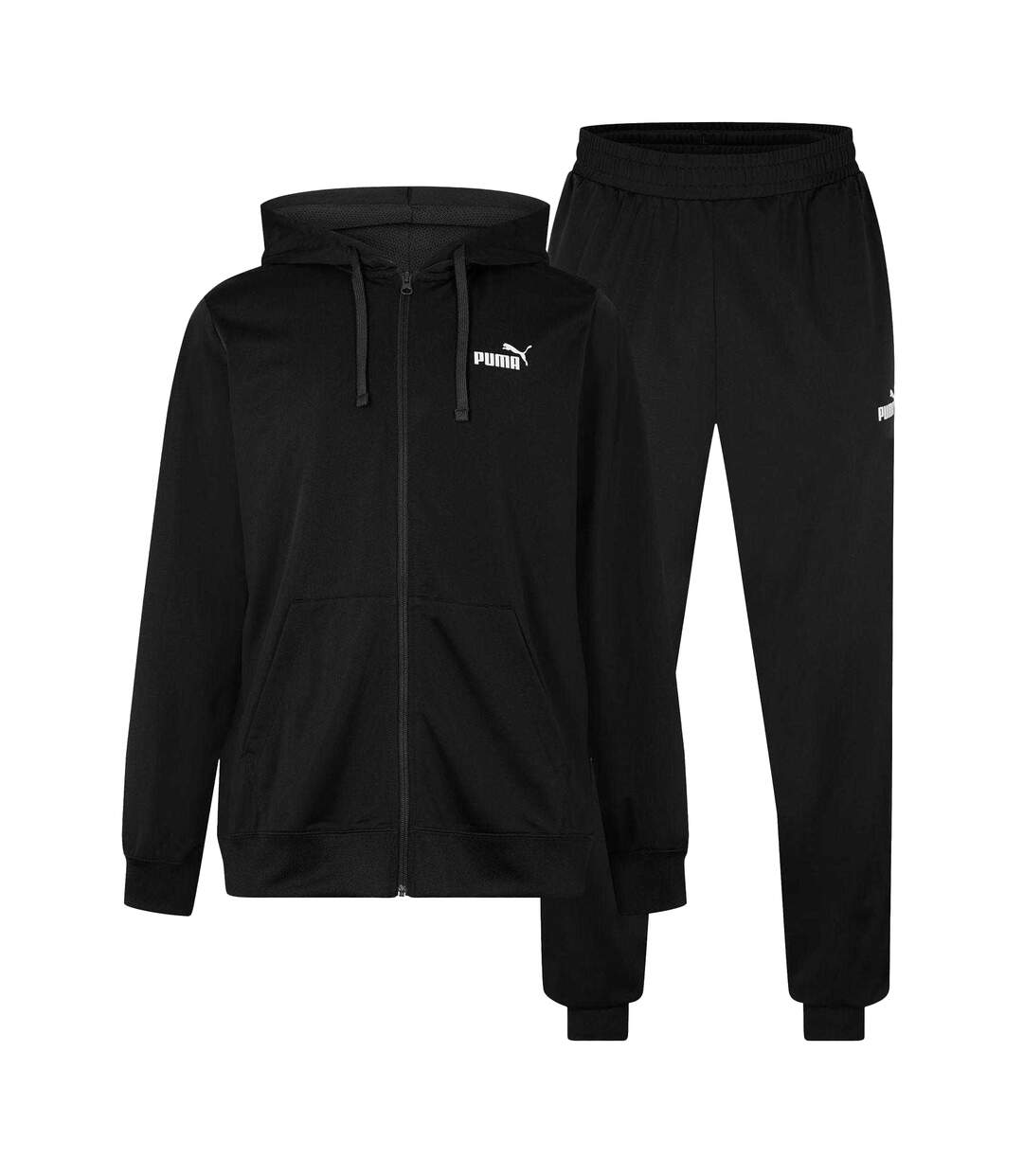 Mens Hooded Long-sleeved Tracksuit Set Black Puma-2