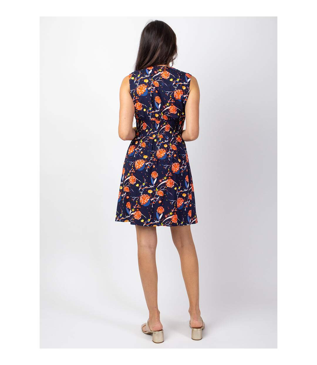 Robe courte fluide imprimé fleurs LIVIA Coton Du Monde