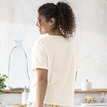 T-shirt de pyjama écru