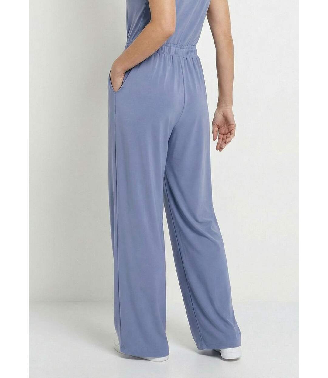 Pantalon large fluide sport taille élastiquée-2