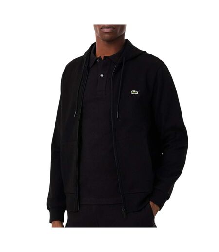 Sweat zippé noir homme lacoste zipped