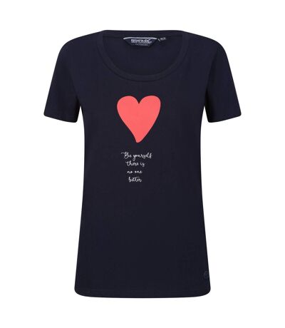 Womens/ladies filandra vii heart t-shirt navy Regatta