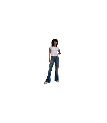Womens/ladies Text Crew Neck Slim Crop T-shirt White FCUK