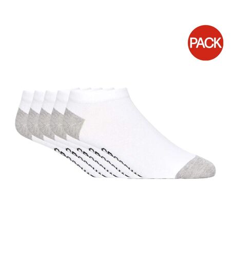 Pack of 5  Mens vitalwhite trainer socks  white Crosshatch