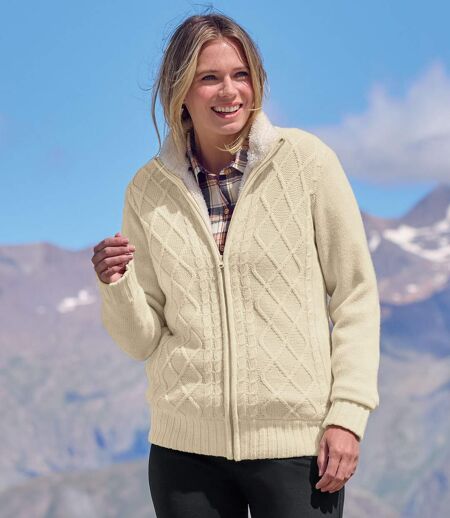Le Blouson Tricot Mouliné Doublé Polaire