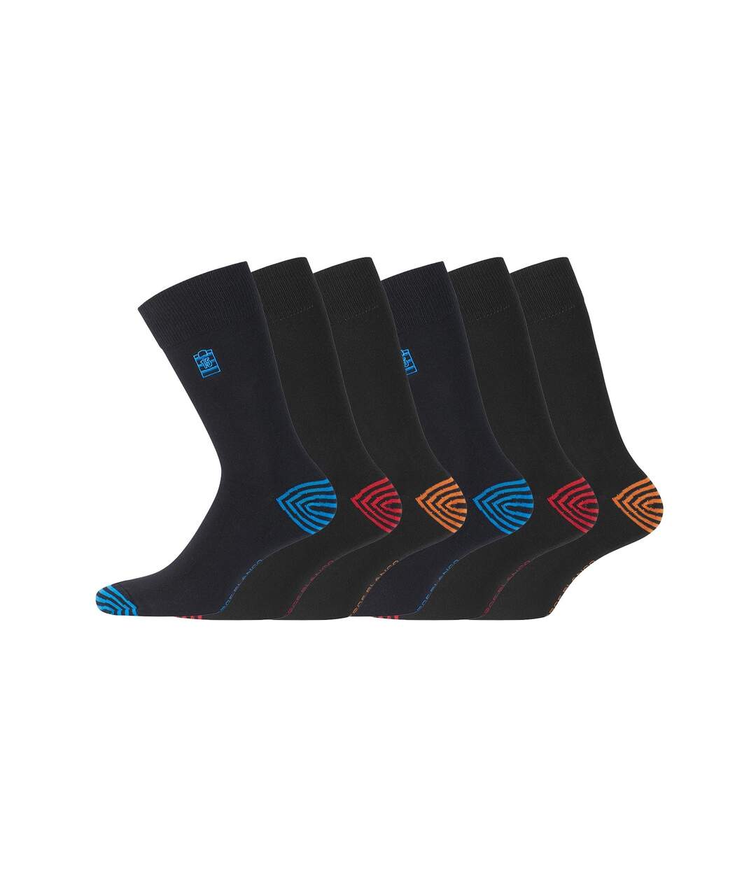 Lot de 6 Paires de Chaussettes de ville coton homme Serge Blanco-1