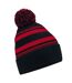 Bonnet fan adulte noir / rouge classique Beechfield