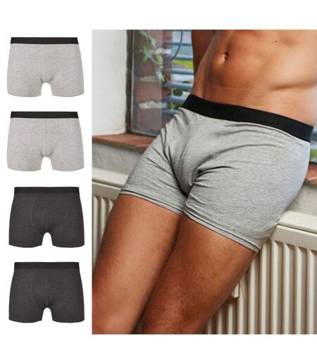 Lot de 4 boxers - Homme - BY132 - gris chiné et charcoal