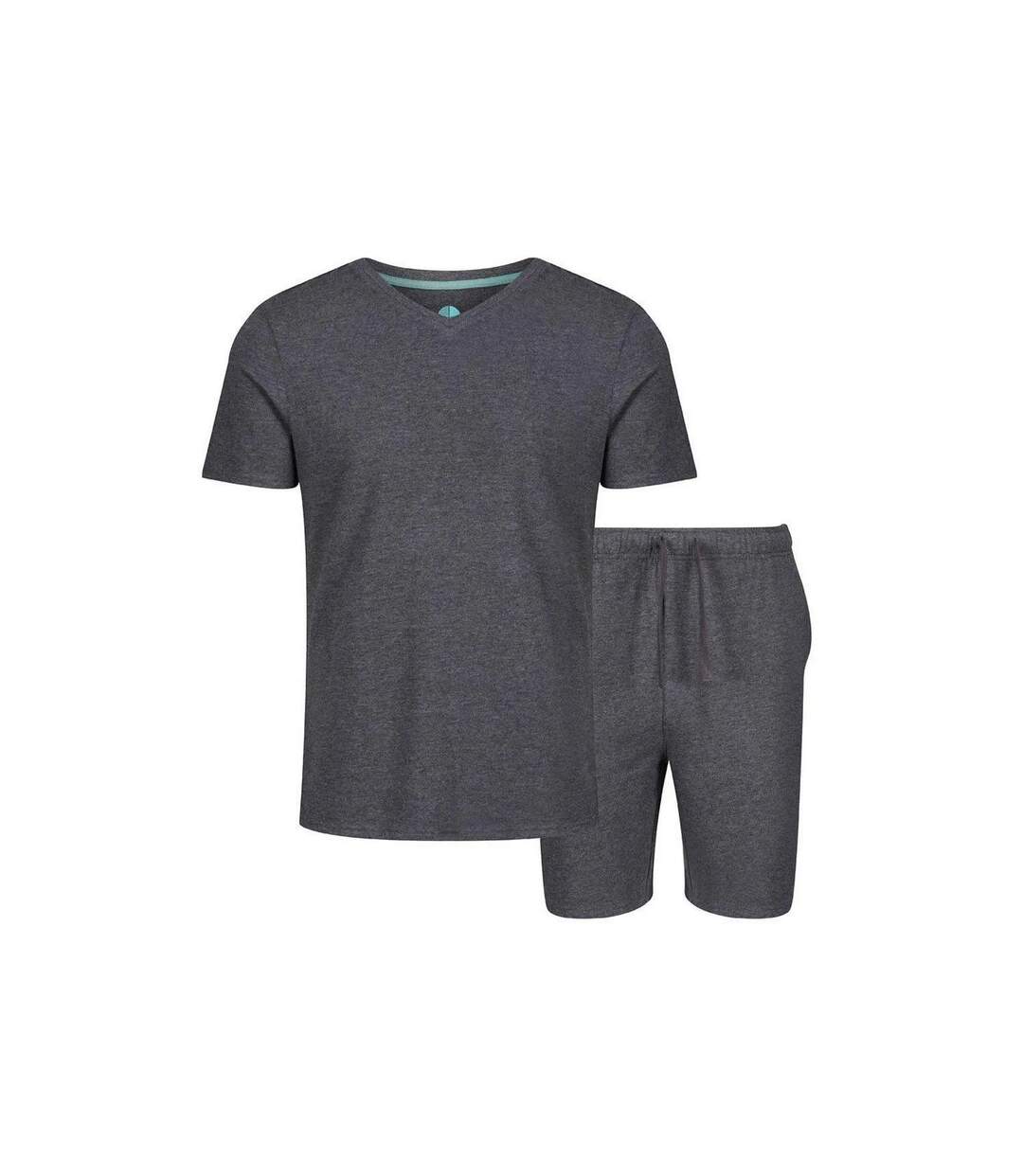 Mens classic v neck pyjama set charcoal grey Light And Shade-1