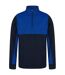 Mens Colour Block Quarter Zip Tracksuit Top Navy Royal Blue Finden & Hales-1