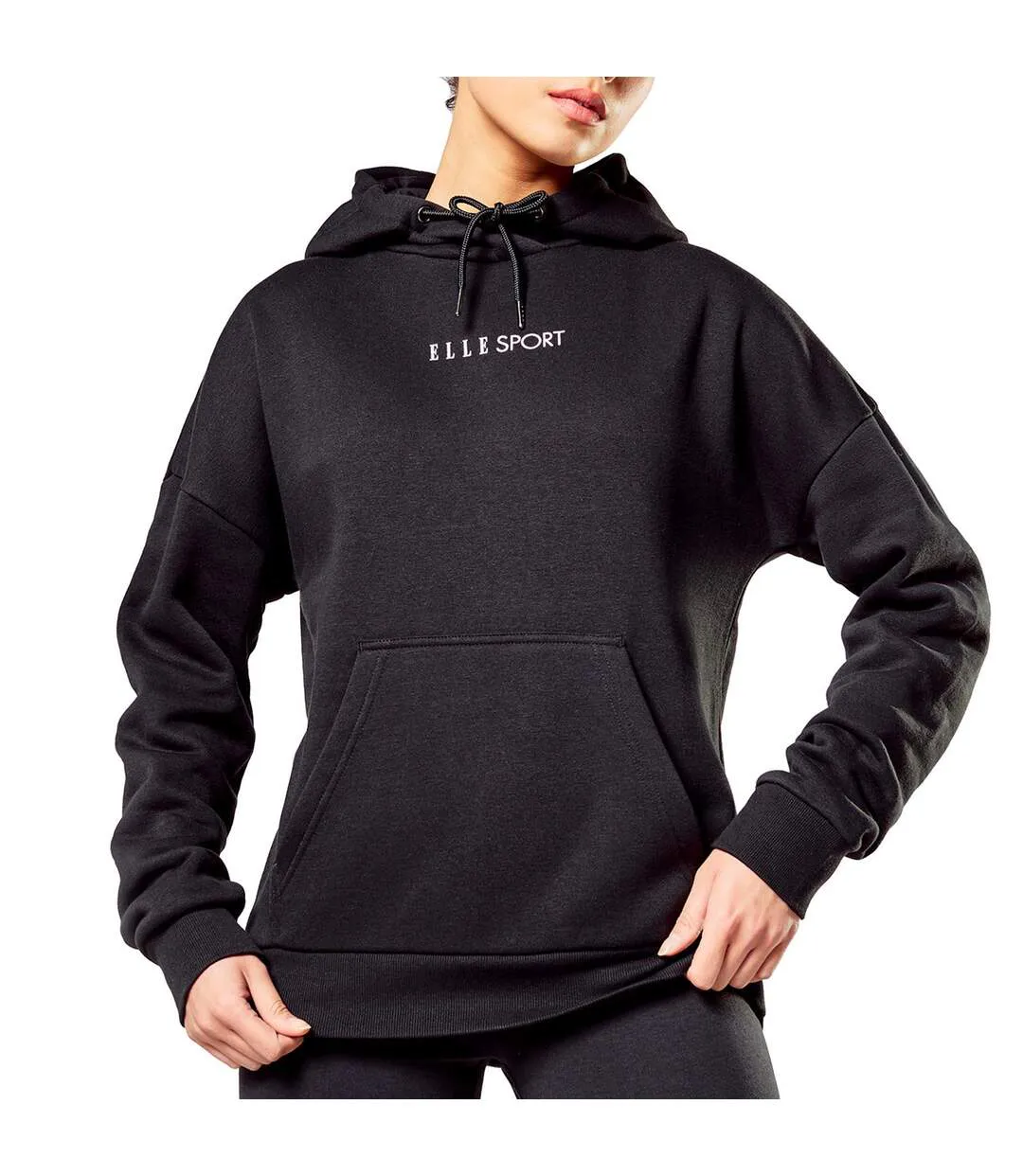 Womens/ladies Hoodie Black Generic-2