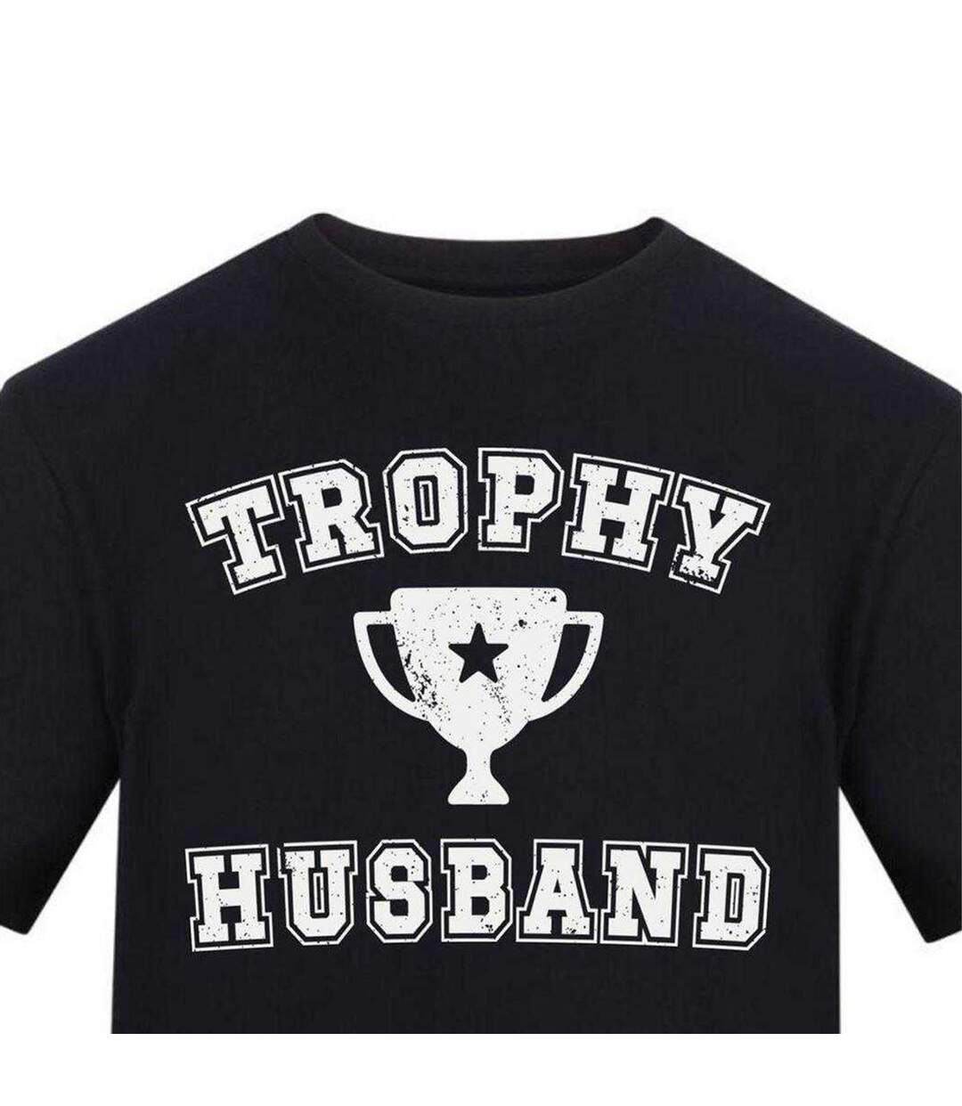 Mens Trophy Husband T-shirt Black AWD-3