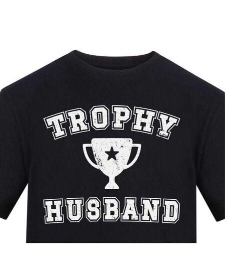 Mens Trophy Husband T-shirt Black AWD