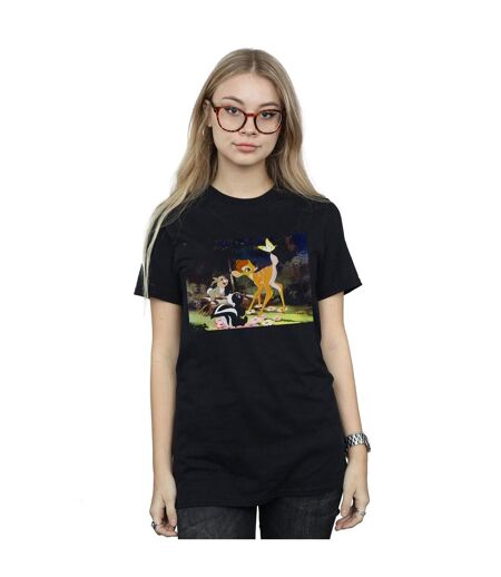 Disney Femme/Les femmes - T-shirt en coton boyfriend Bambi Tail Butterfly Still (Noir) - UTBI49536