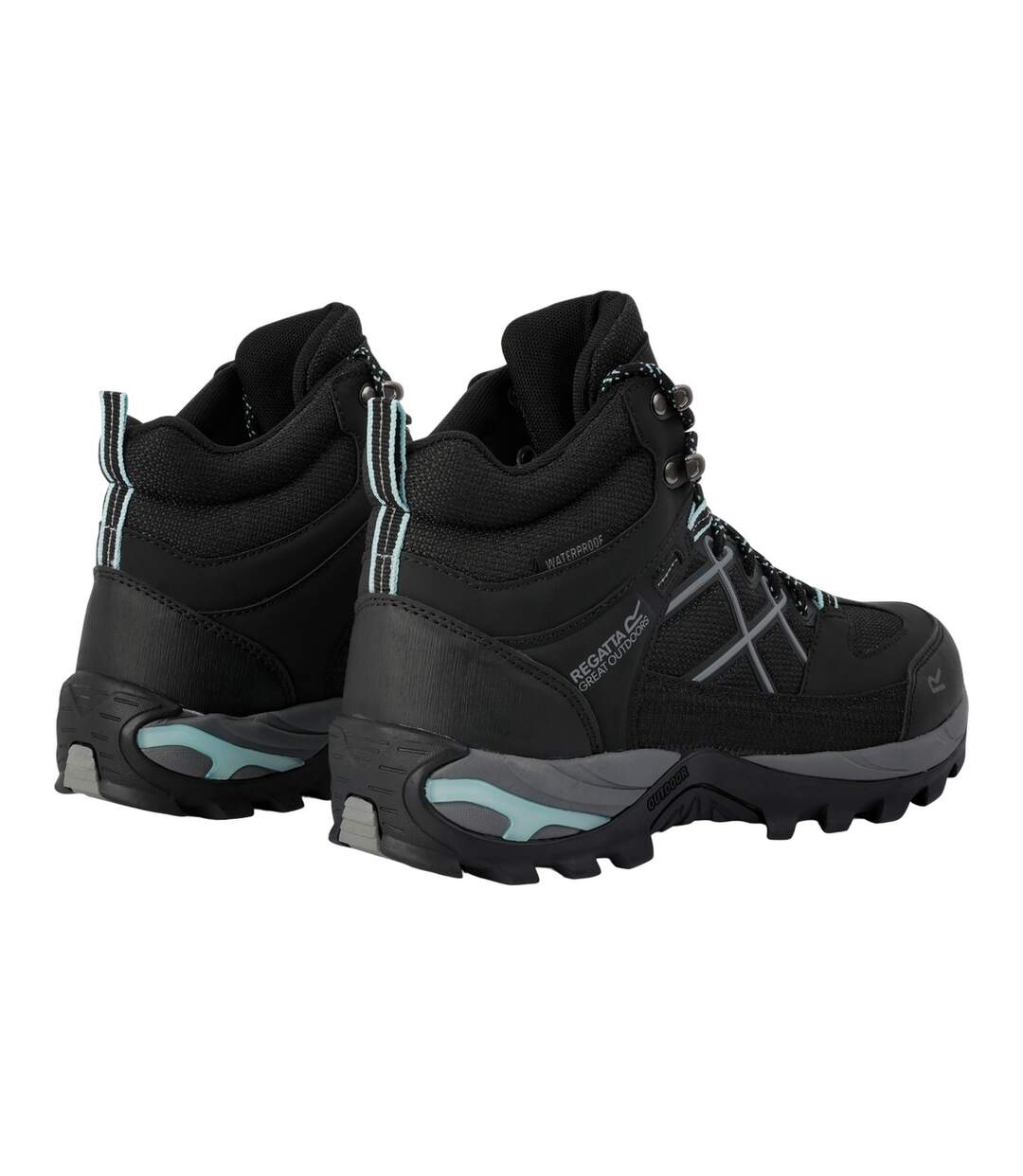 Bottines de marche samaris femme noir / turquoise délavé Regatta-2