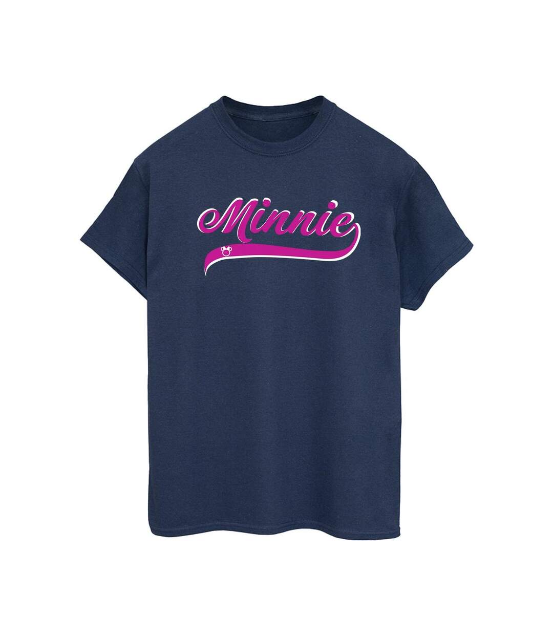 Disney T-shirt boyfriend en coton avec logo Minnie Mouse Femme/Ladies (Bleu marine) - UTBI38284-1