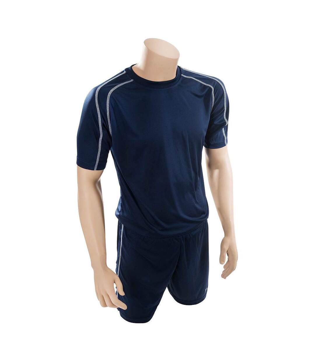 Ensemble t-shirt et short lyon adulte bleu marine / blanc Precision-2