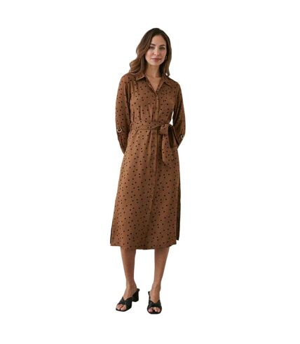 Robe chemisier mi-longue femme marron / noir Principles