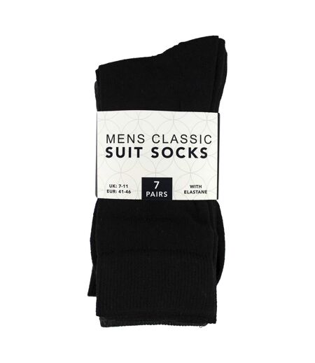 7 Pack Mens Classic Suit Socks - Soft Breathable Plain Dress Socks