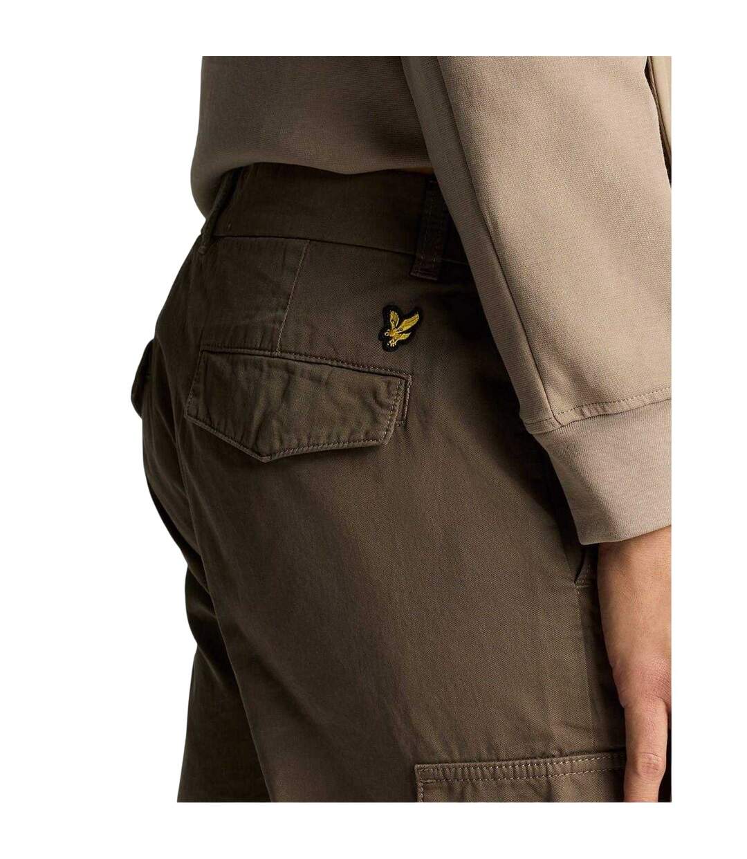 Mens Relaxed Fit Cargo Trousers Khaki Ash Lyle & Scott-4