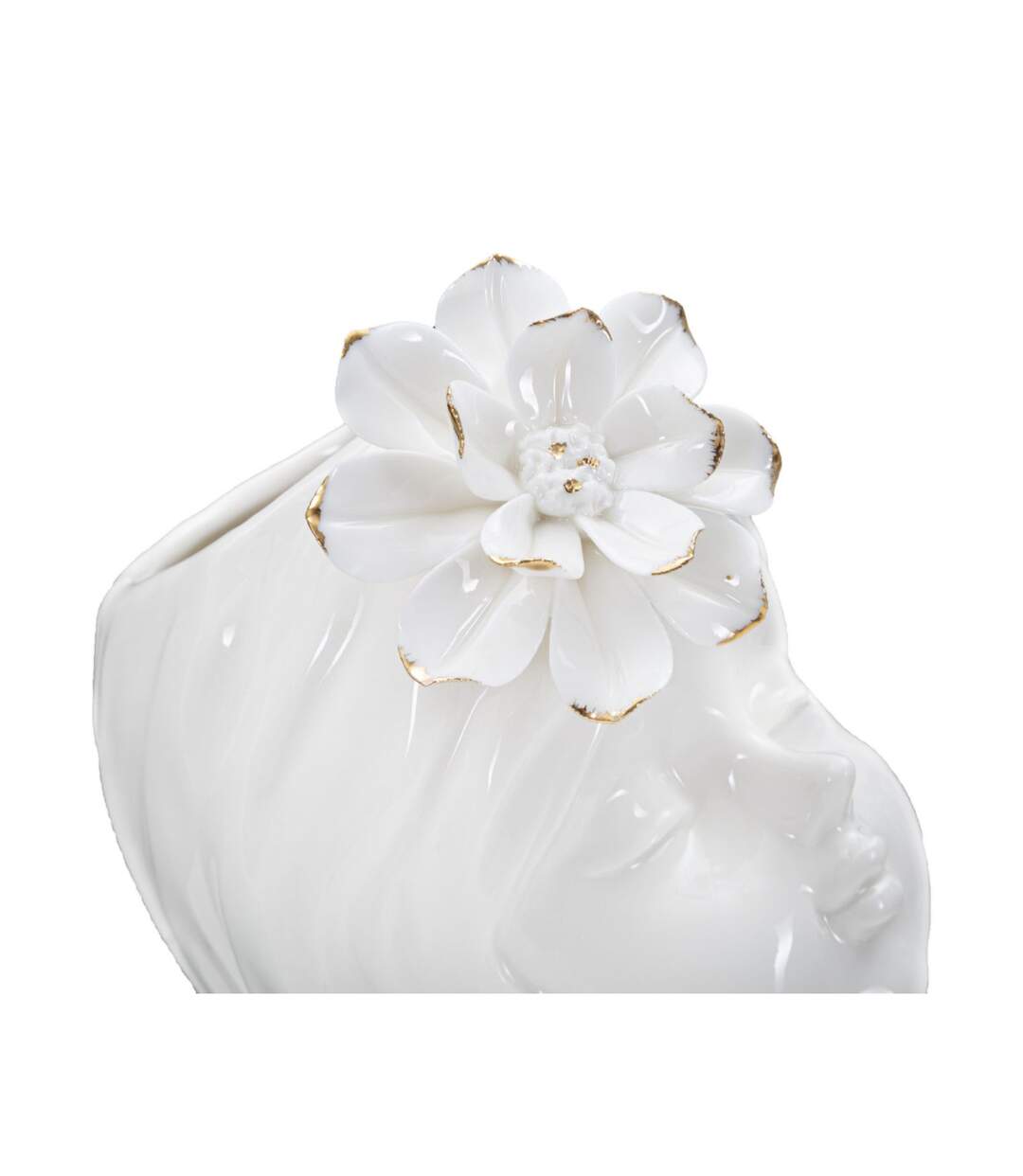 Vase Déco en Porcelaine Young Lady 24cm Blanc-4