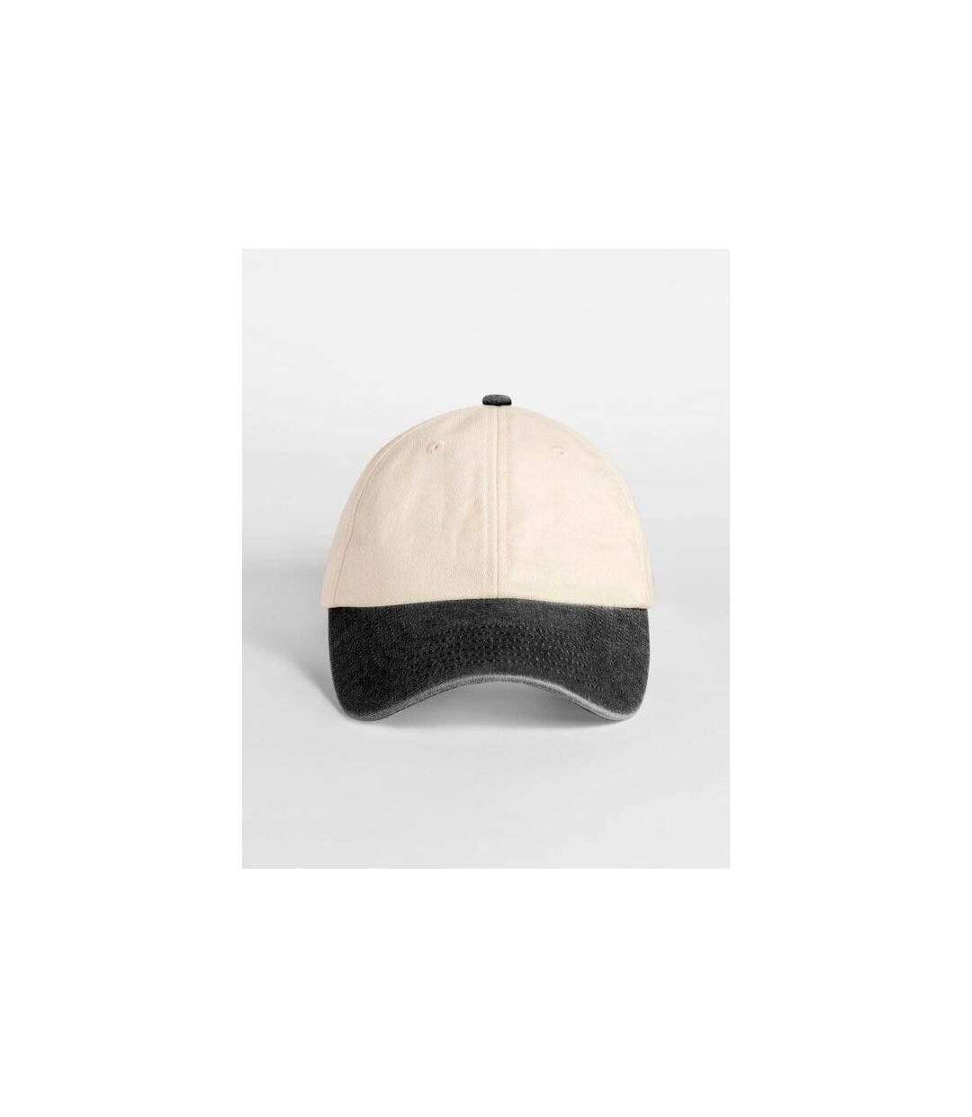 Casquette De Baseball Motif/style Rétro Et Contrasté Adulte Blanc Cassé Vieux Noir Beechfield-2