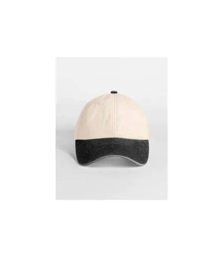 Casquette De Baseball Motif/style Rétro Et Contrasté Adulte Blanc Cassé Vieux Noir Beechfield