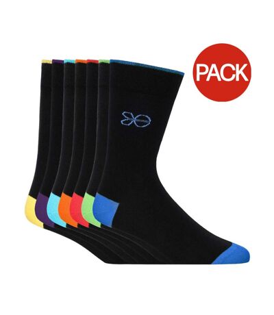 Pack of 7  Mens farrago socks  black/multicoloured Crosshatch