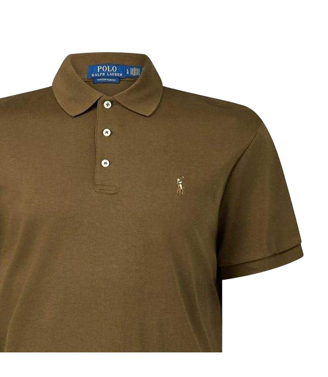 Mens Pima Cotton Slim Short-sleeved Polo Shirt Brown Ralph Lauren-3