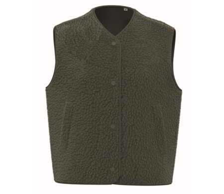 Veste gilet sans manches sherpa - Femme - PATS604 - vert kaki