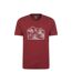 Mens linear natural t-shirt dark burgundy Mountain Warehouse