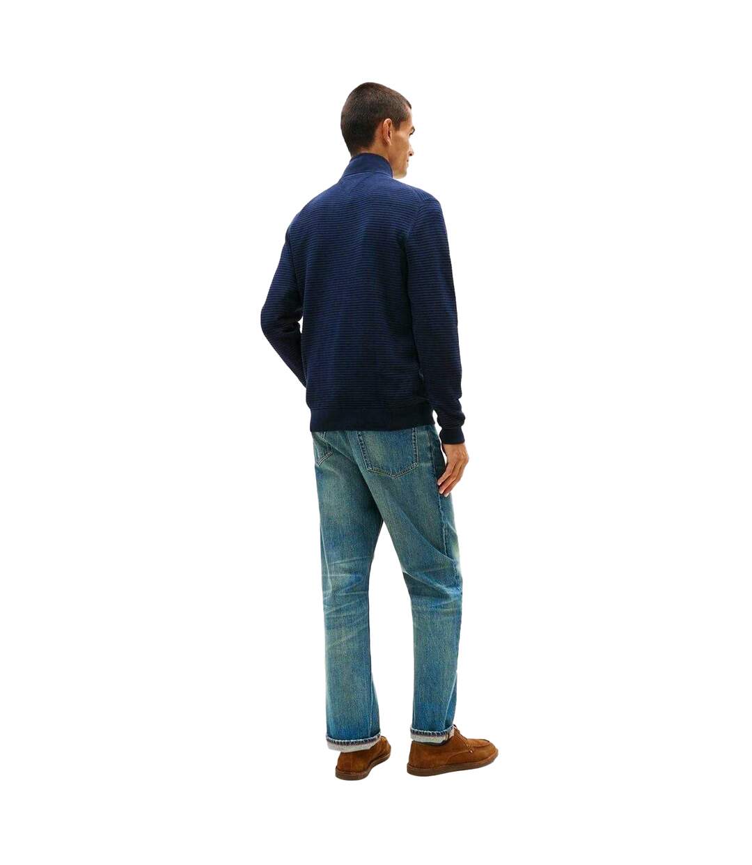 Mens Zip Neck Regular Jumper Dark Navy Tommy Hilfiger-3