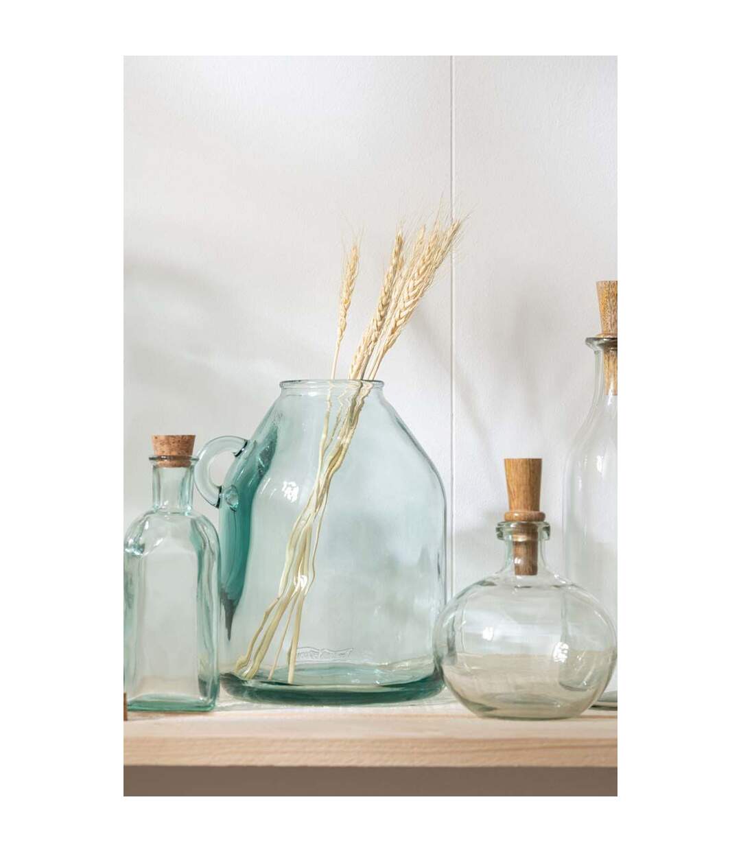 Vase Cylindrique Design Anse 25cm Transparent-2