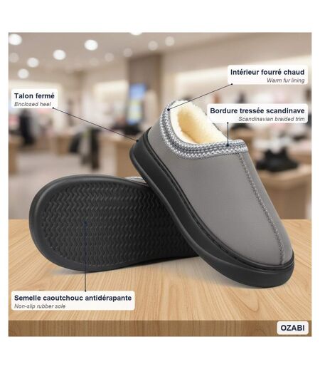 OZABI Chaussons Femme Style Scandinave, Talon Fermé, Intérieur Fourré