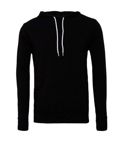 Unisex adult polycotton pullover hoodie black Bella + Canvas