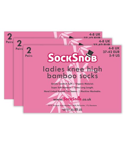 Sock Snob - 6 Pairs Ladies Knee High Bamboo Socks