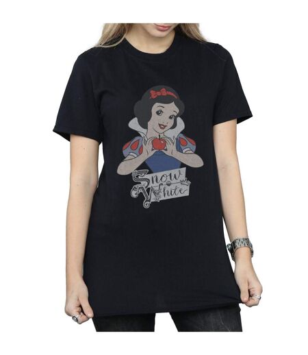 Disney Princess Womens/Ladies Snow White Apple Cotton Boyfriend T-Shirt (Black)