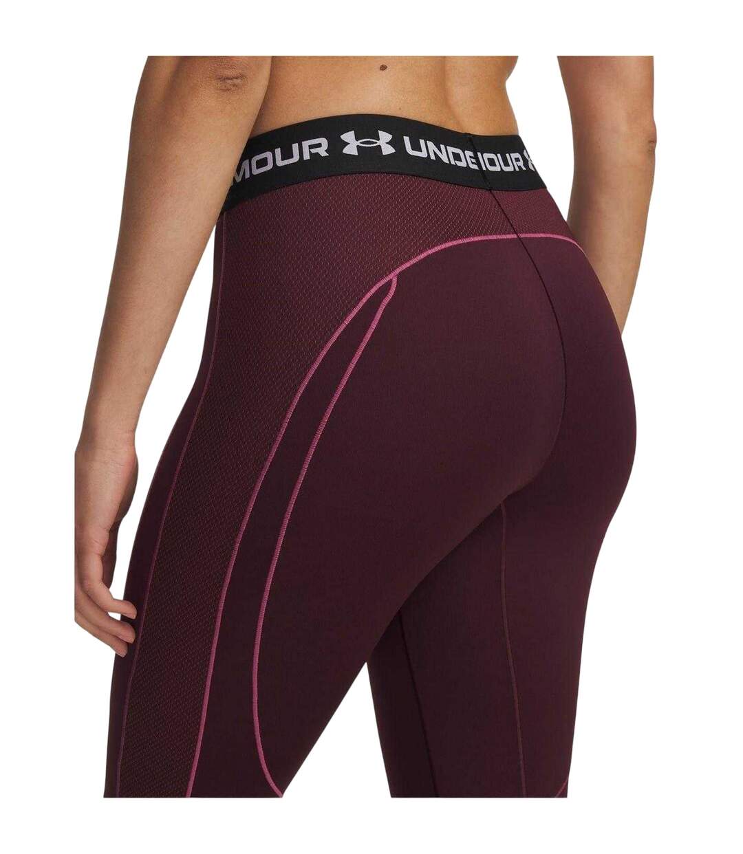 Legging Motif/style Texturé Femme Bordeaux Foncé Under Armour-4