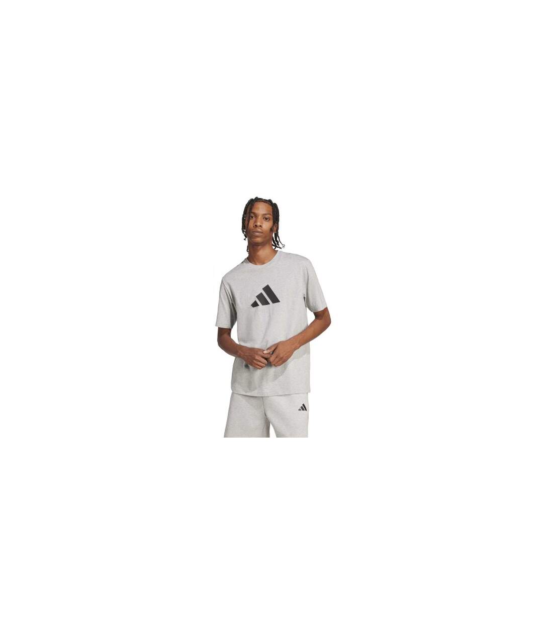 Mens Essential T-shirt Medium Heather Grey Adidas-1