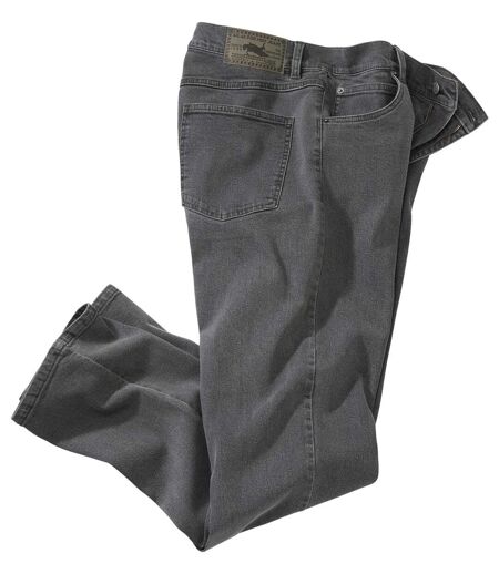 Graue Stretch-Jeans im Regularschnitt