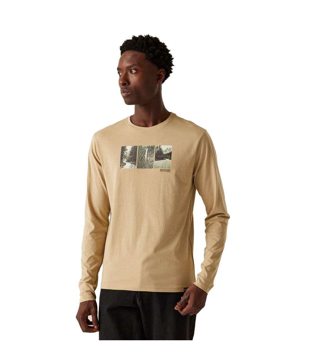 Mens maylow photograph long-sleeved t-shirt abbeystone marl Regatta-4