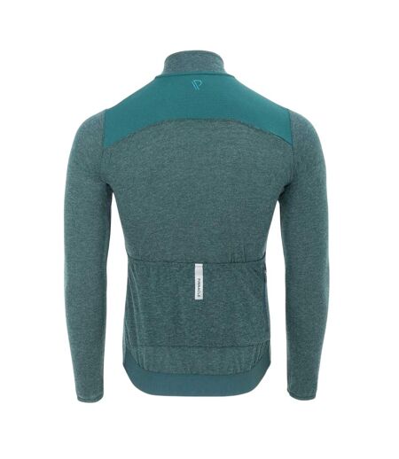Mens Merino Long-sleeved Cycling Jersey Green Marl Pinnacle