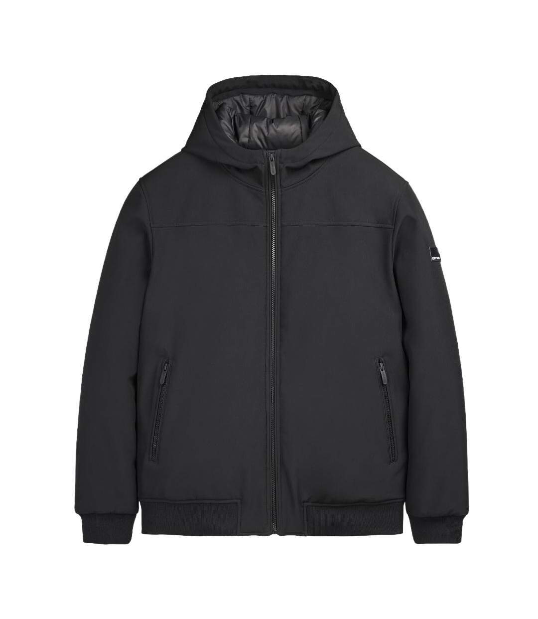 Blouson noir homme teddy smith samy-1