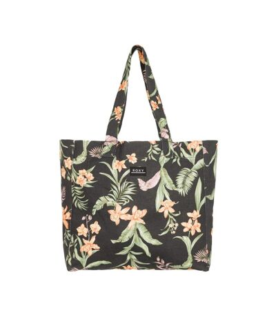Tote bag noir à fleurs femme roxy anti bad vibes - taille unique